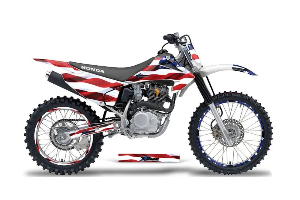 Honda CRF150 F Dirt Bike Graphic Kit - 2003-2007 Stars and Stripes Red White & Blue