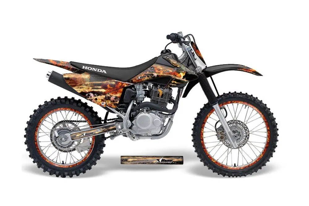Honda CRF150 F Dirt Bike Graphic Kit - 2008-2014 Firestorm Black