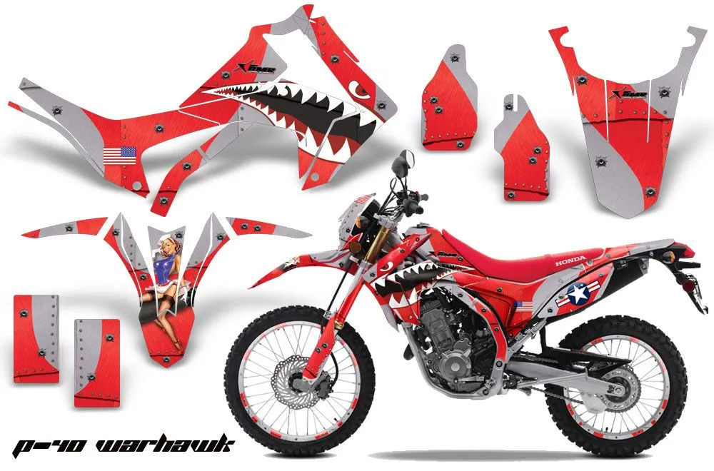 Honda CRF250 L Enduro Dirt Bike Graphic Kit - 2013-2020 P40 Warhawk Red