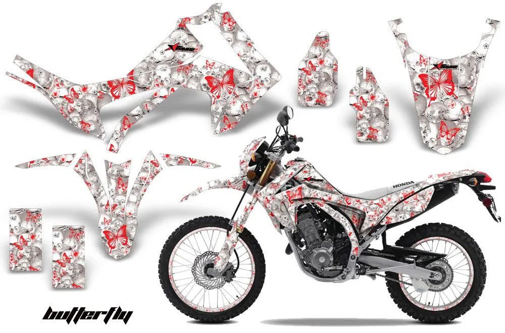 Honda CRF250 M Enduro Dirt Bike Graphic Kit - 2013-2020 Butterfly White