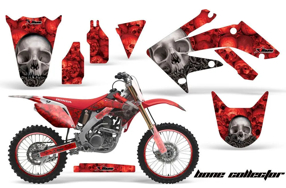 Honda CRF250 R Dirt Bike Graphic Kit - 2004-2013 Bone Collector Red