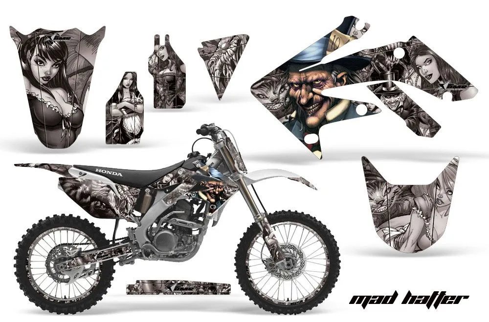 Honda CRF250 R Dirt Bike Graphic Kit - 2004-2013 Mad Hatter Silver
