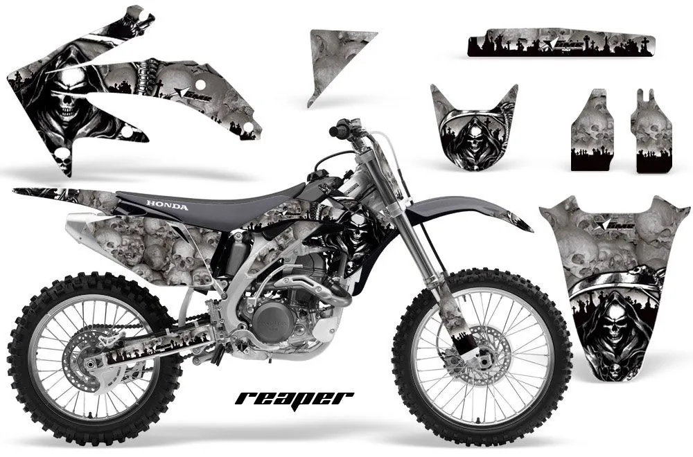 Honda CRF450 R Dirt Bike Graphic Kit - 2002-2012 Reaper Silver