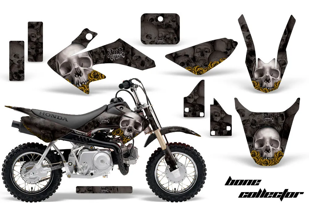 Honda CRF50 Dirt Bike Graphic Kit - 2004-2024 Bone Collector Black