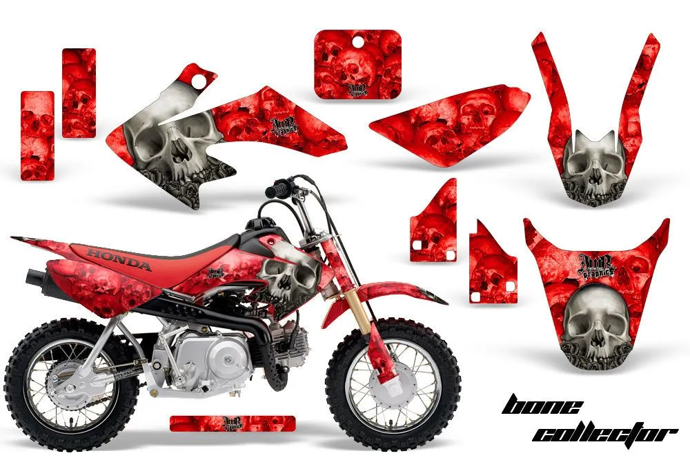 Honda CRF50 Dirt Bike Graphic Kit - 2004-2024 Bone Collector Red