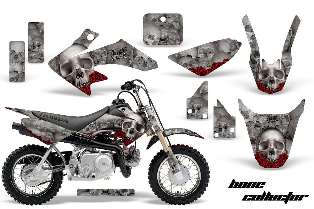 Honda CRF50 Dirt Bike Graphic Kit - 2004-2024 Bone Collector Silver