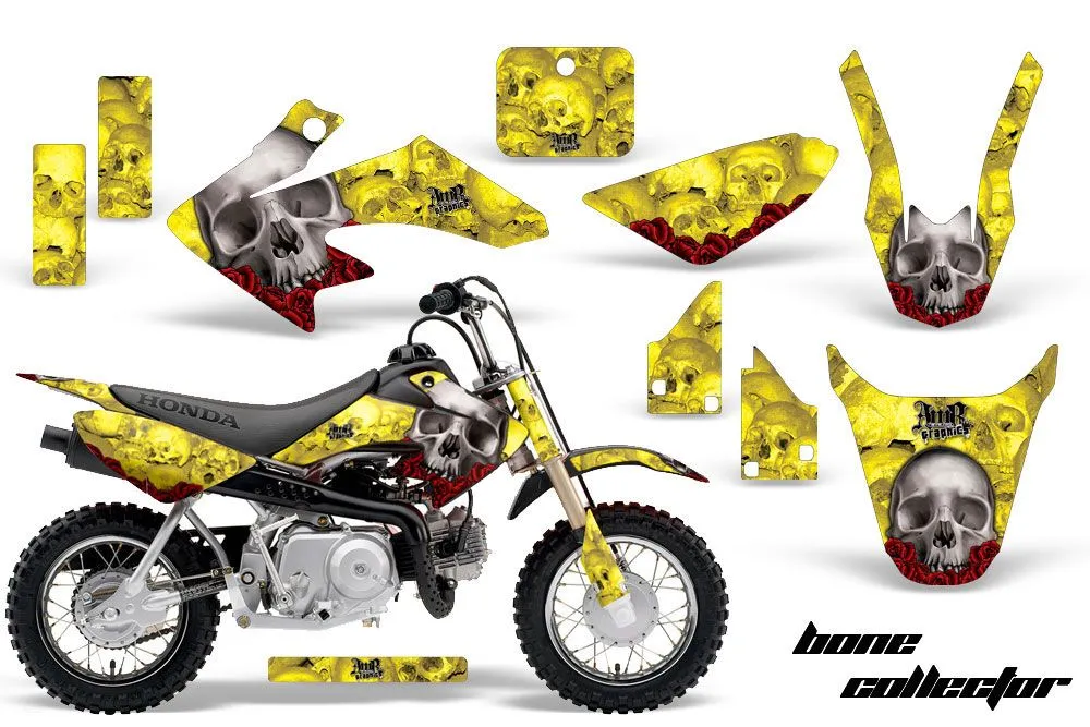 Honda CRF50 Dirt Bike Graphic Kit - 2004-2024 Bone Collector Yellow