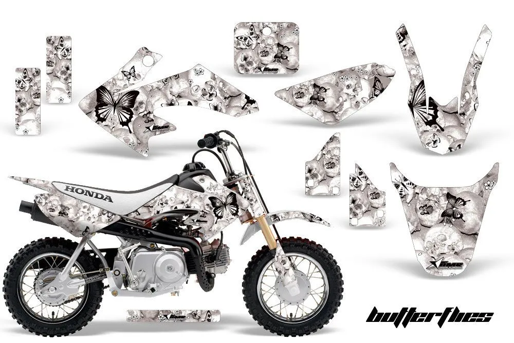Honda CRF50 Dirt Bike Graphic Kit - 2004-2024 Butterfly White