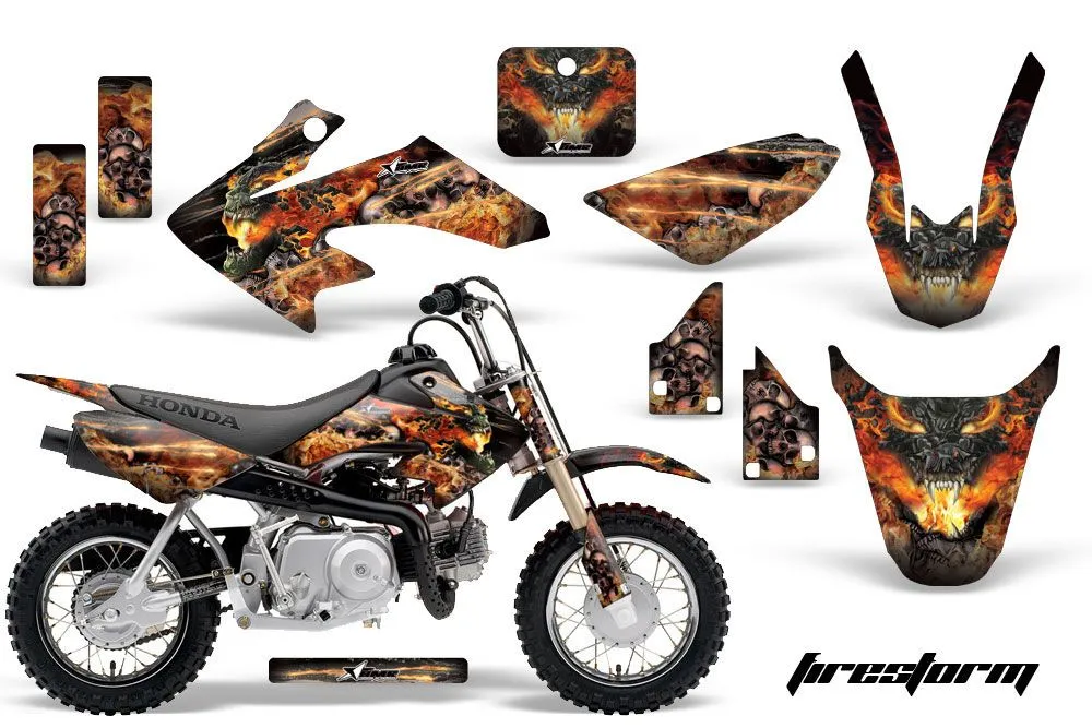 Honda CRF50 Dirt Bike Graphic Kit - 2004-2024 Firestorm Black