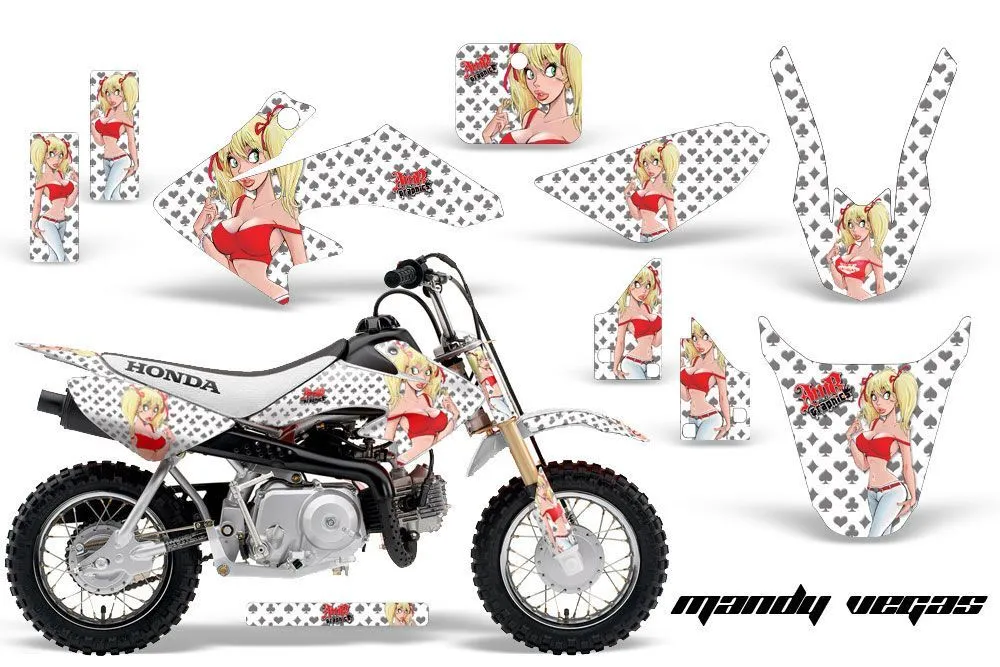 Honda CRF50 Dirt Bike Graphic Kit - 2004-2024 Mandy Vegas White