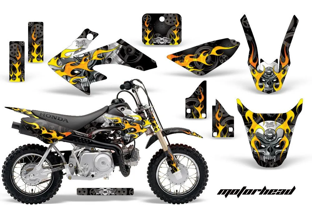 Honda CRF50 Dirt Bike Graphic Kit - 2004-2024 Motorhead Black