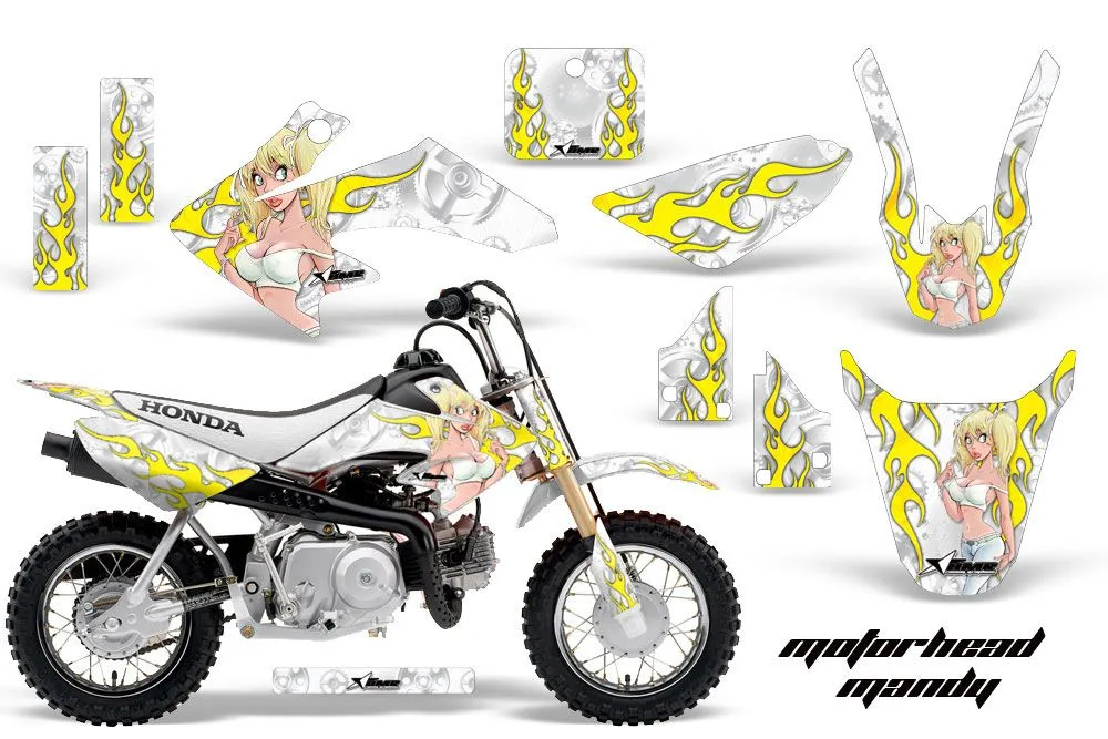 Honda CRF50 Dirt Bike Graphic Kit - 2004-2024 Motorhead Mandy White