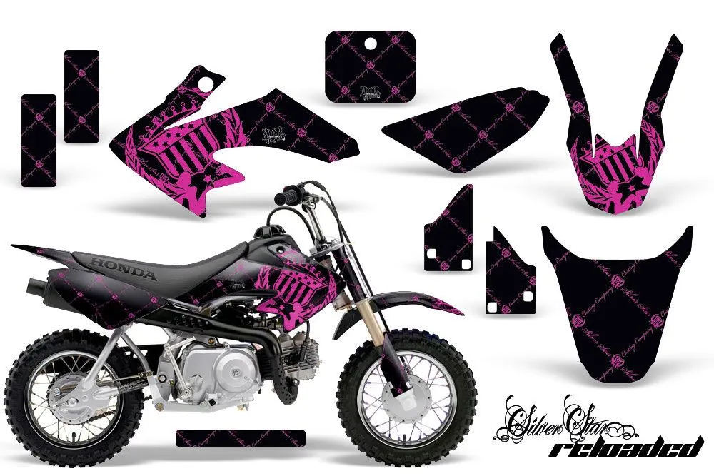 Honda CRF50 Dirt Bike Graphic Kit - 2004-2024 Silver Star - Reloaded Pink