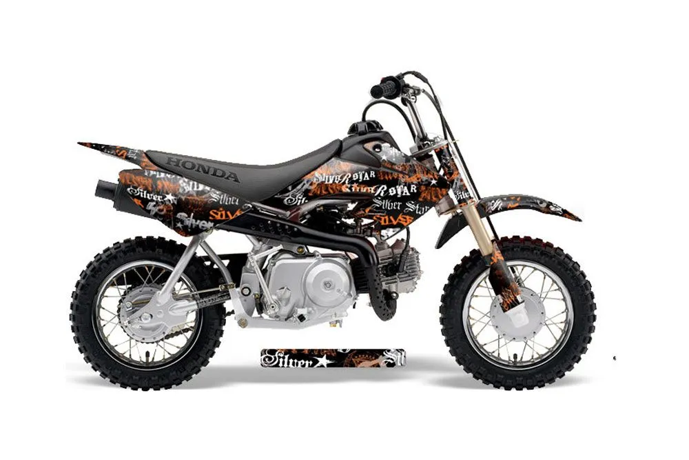 Honda CRF50 Dirt Bike Graphic Kit - 2004-2024 Silver Star - Silverhaze Orange