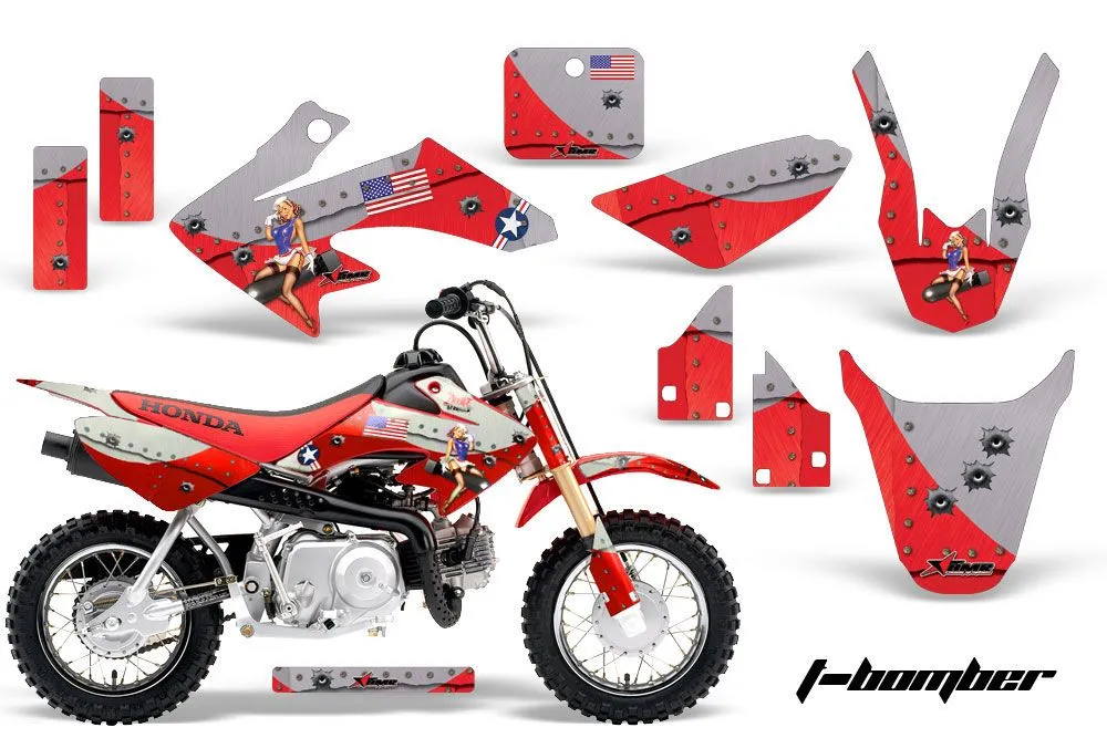 Honda CRF50 Dirt Bike Graphic Kit - 2004-2024 T Bomber Red