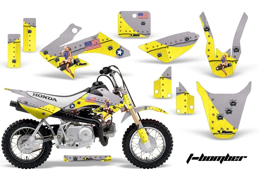Honda CRF50 Dirt Bike Graphic Kit - 2004-2024 T Bomber Yellow