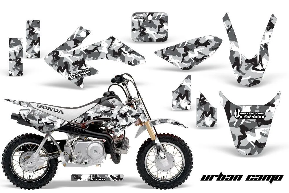 Honda CRF50 Dirt Bike Graphic Kit - 2004-2024 Urban Camo White
