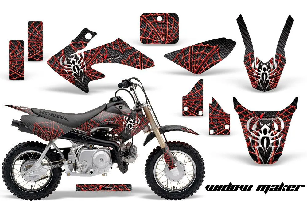 Honda CRF50 Dirt Bike Graphic Kit - 2004-2024 Widow Maker Red
