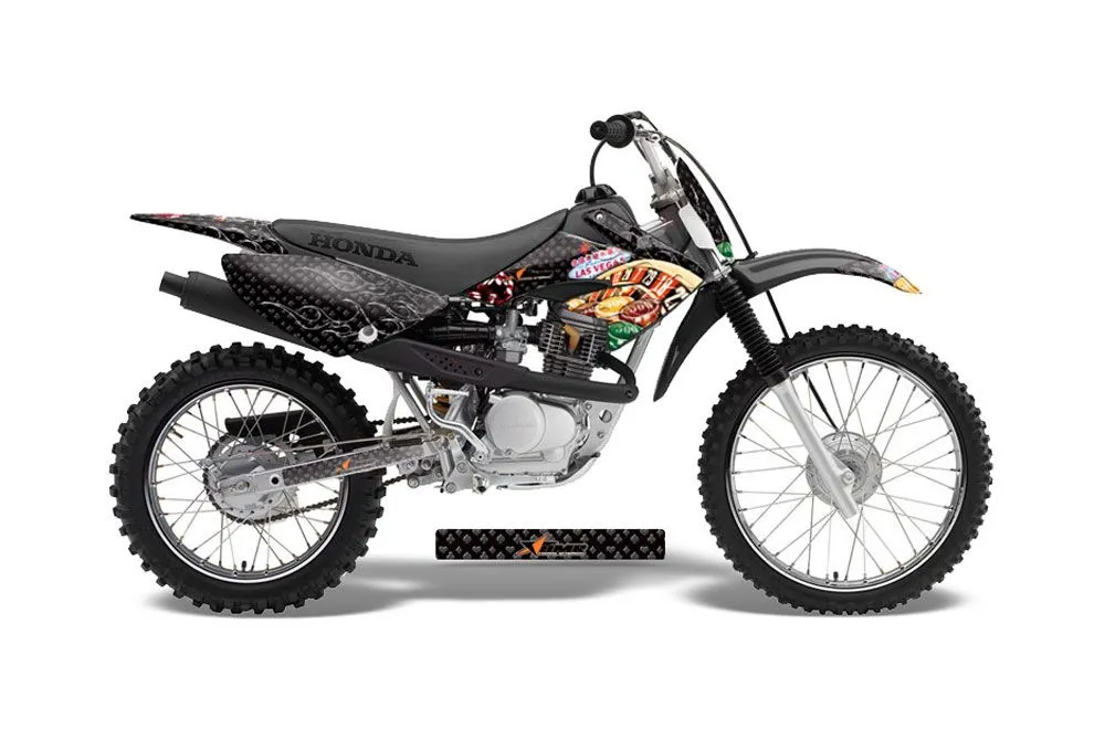 Honda CRF70 Dirt Bike Graphic Kit - 2004-2015 Vegas Baller Black