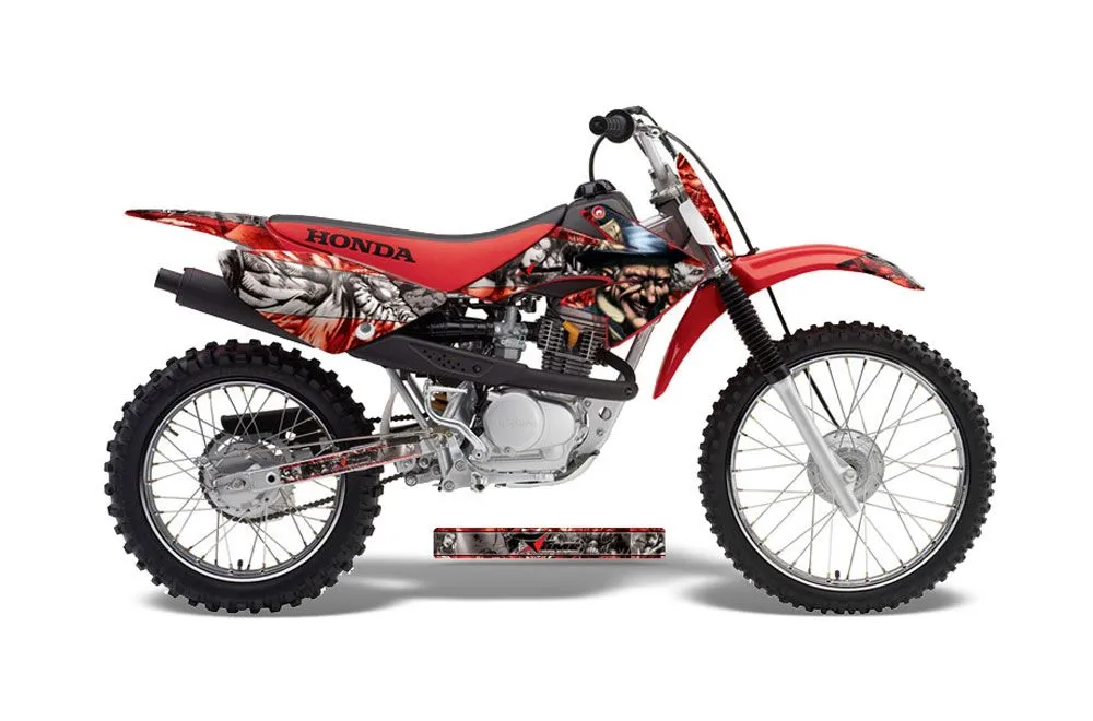 Honda CRF80 Dirt Bike Graphic Kit - 2004-2010 Mad Hatter Red