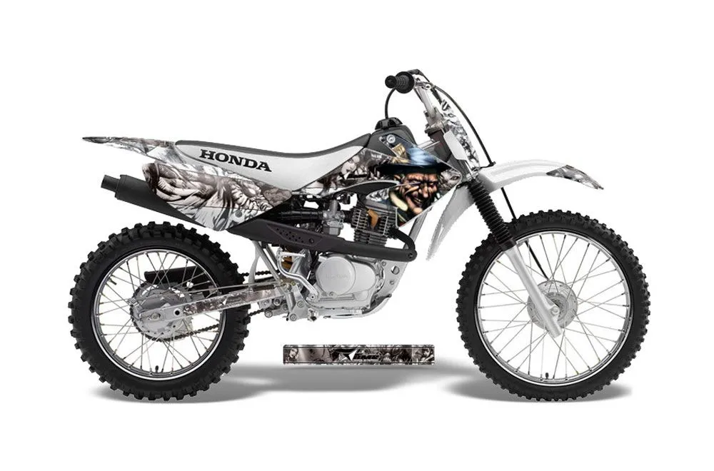 Honda CRF80 Dirt Bike Graphic Kit - 2004-2010 Mad Hatter White