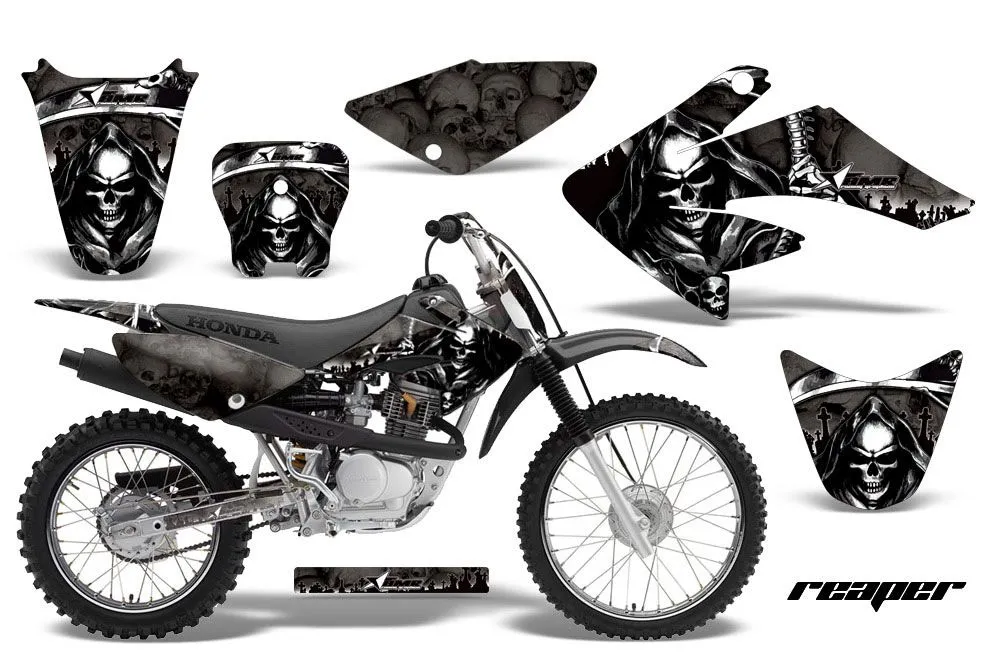 Honda CRF80 Dirt Bike Graphic Kit - 2004-2010 Reaper Black