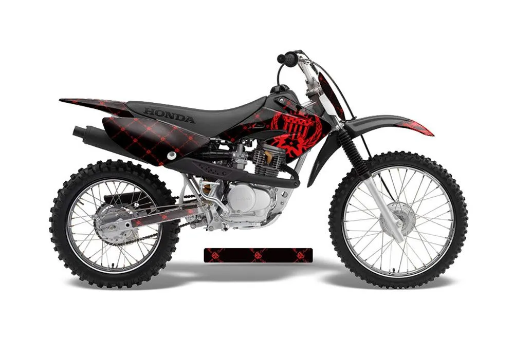 Honda CRF80 Dirt Bike Graphic Kit - 2004-2010 Silver Star - Reloaded Red