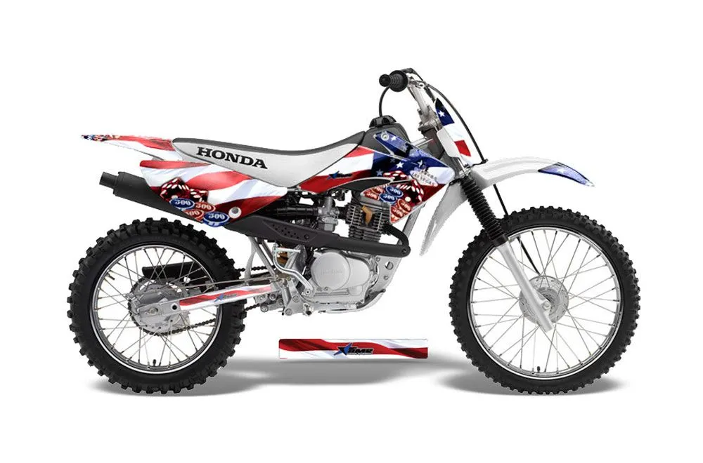 Honda CRF80 Dirt Bike Graphic Kit - 2004-2010 Sin and Stripes