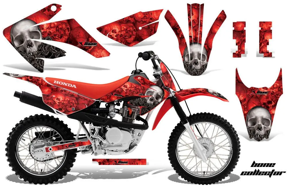 Honda CRF80 Dirt Bike Graphic Kit - 2011-2016 Bone Collector Red