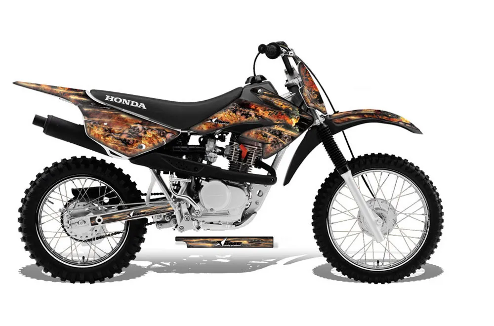 Honda CRF80 Dirt Bike Graphic Kit - 2011-2016 Firestorm Black