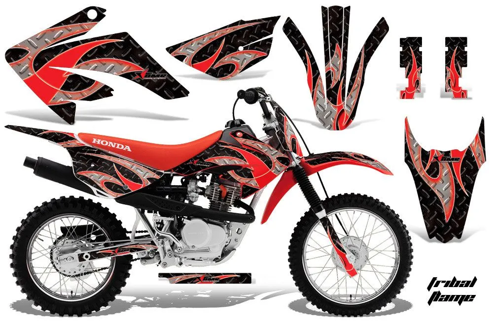 Honda CRF80 Dirt Bike Graphic Kit - 2011-2016 Tribal Flame Red
