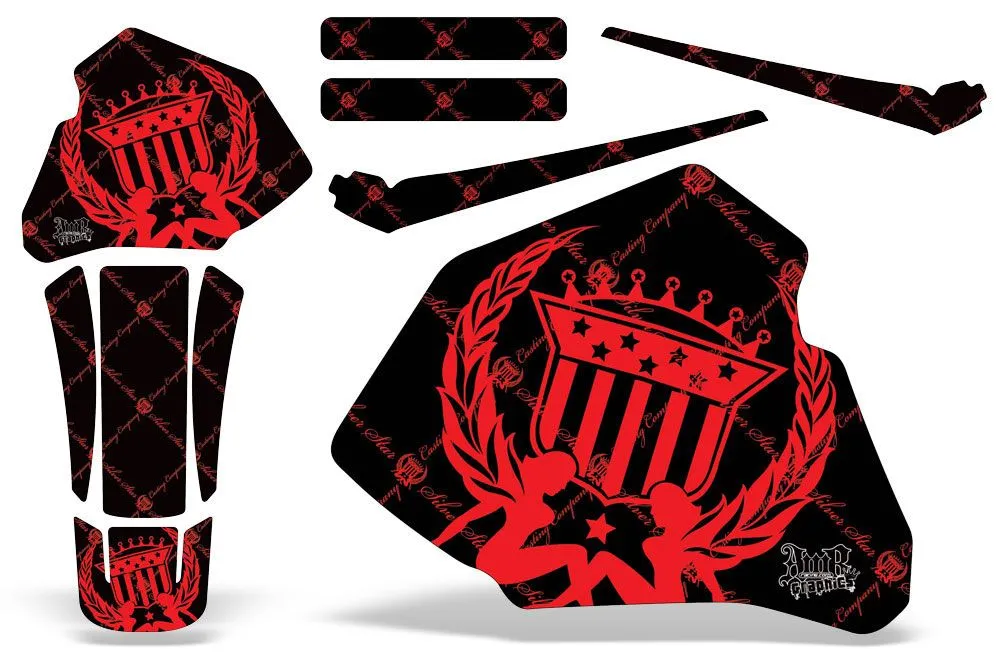 Honda XR100 Dirt Bike Graphic Kit - 1985-2000 Reloaded Red