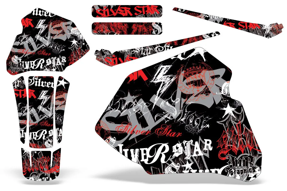 Honda XR100 Dirt Bike Graphic Kit - 1985-2000 Silverhaze Red