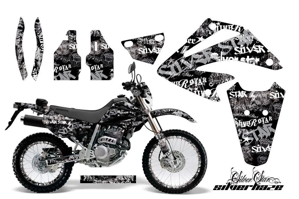 Honda XR250 SM Dirt Bike Graphic Kit - 2003-2005 Silver Star - Silver Star Black