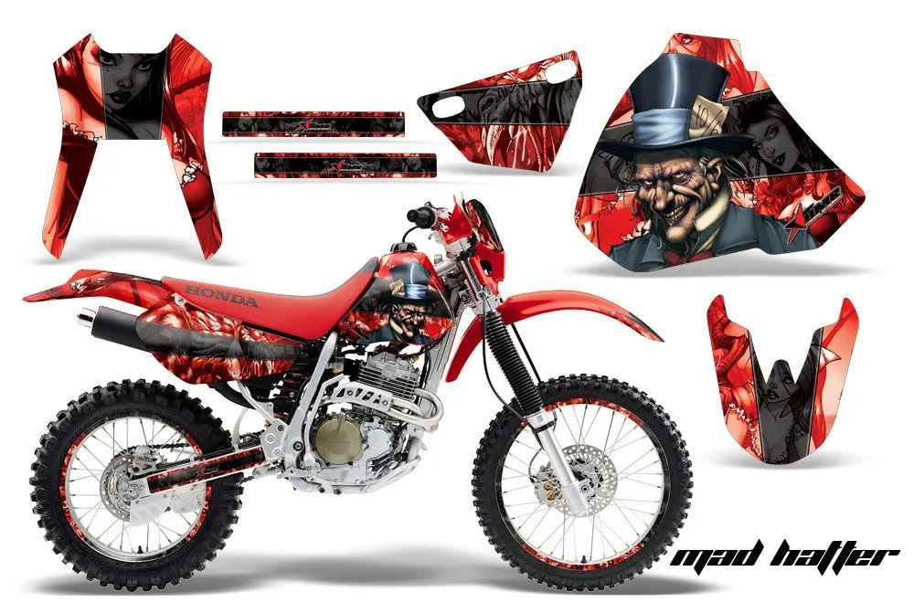 Honda XR400 Dirt Bike Graphic Kit - 1996-2004 Mad Hatter Red