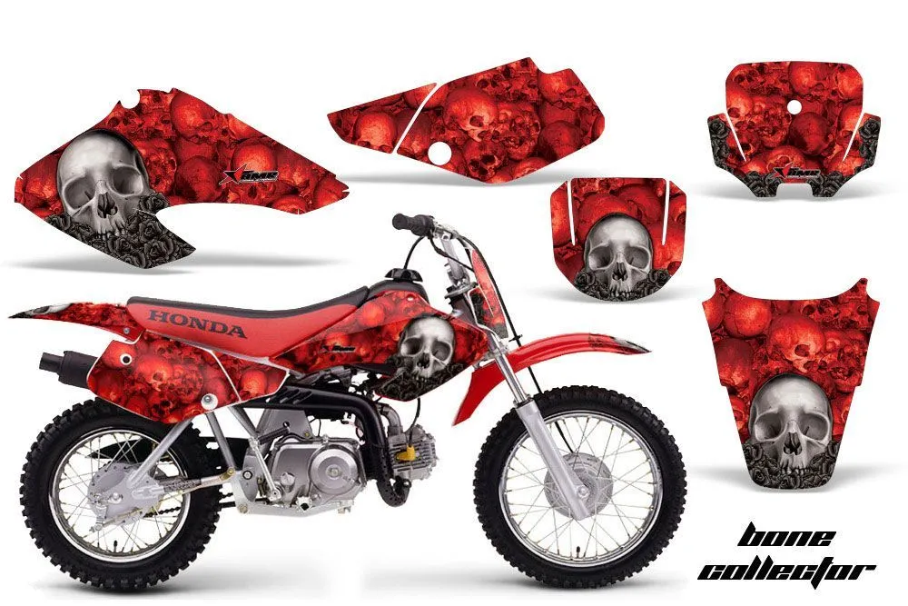 Honda XR50 Dirt Bike Graphic Kit - 2000-2003 Bone Collector Red