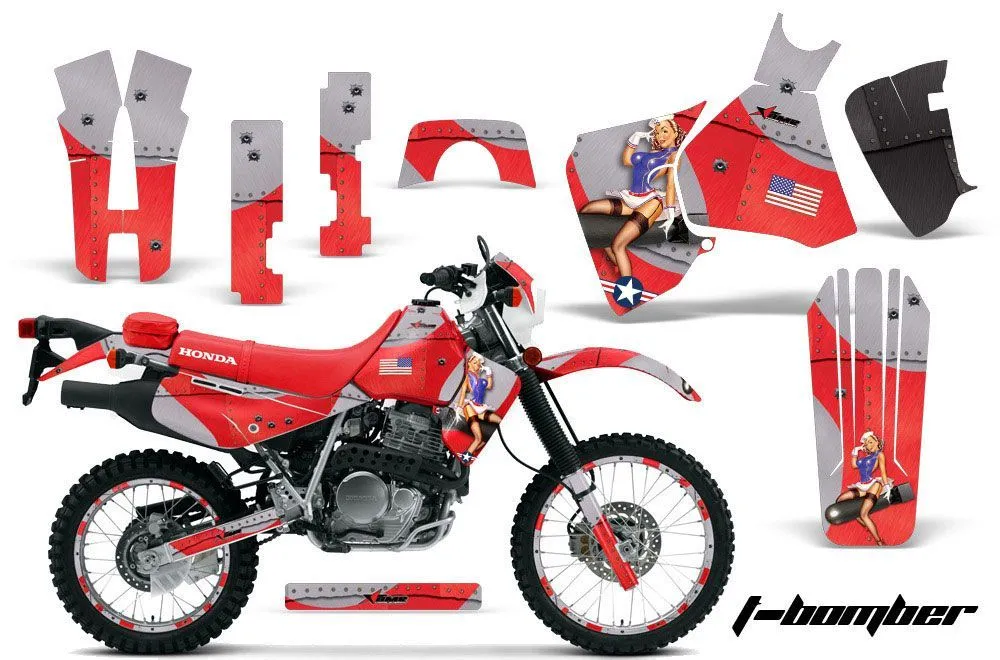 Honda XR650L Dirt Bike Graphic Kit - 1993-2025 T Bomber Red