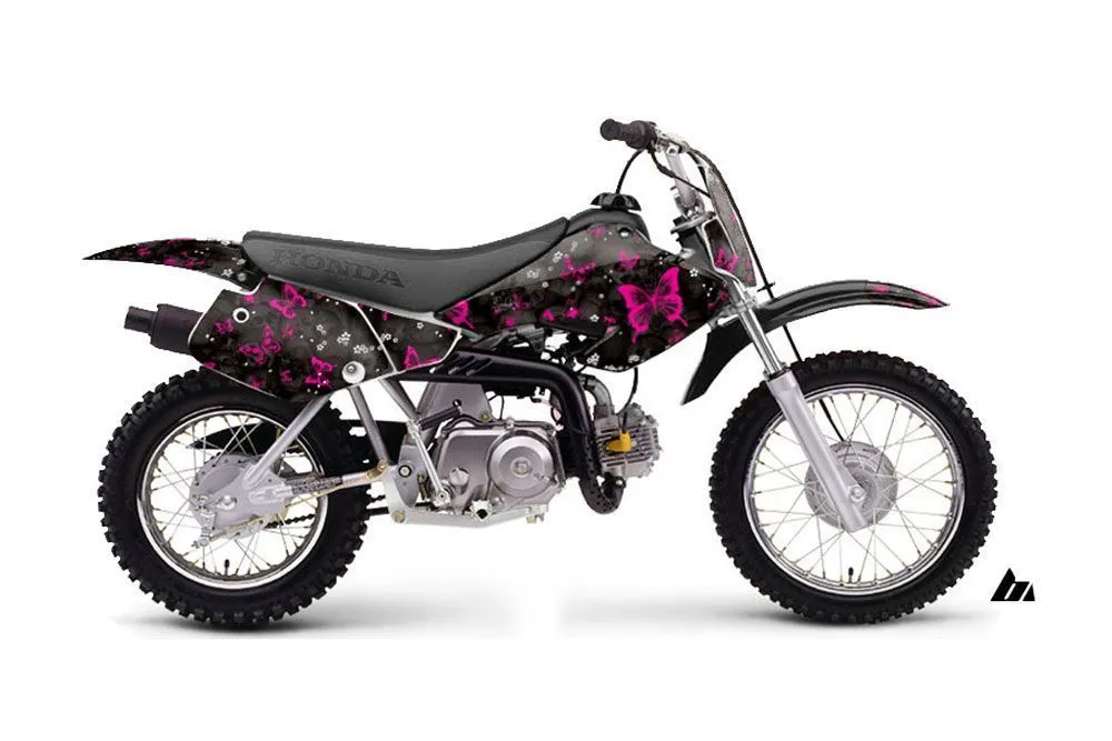 Honda XR70 Dirt Bike Graphic Kit - 2001-2003 Butterfly Pink
