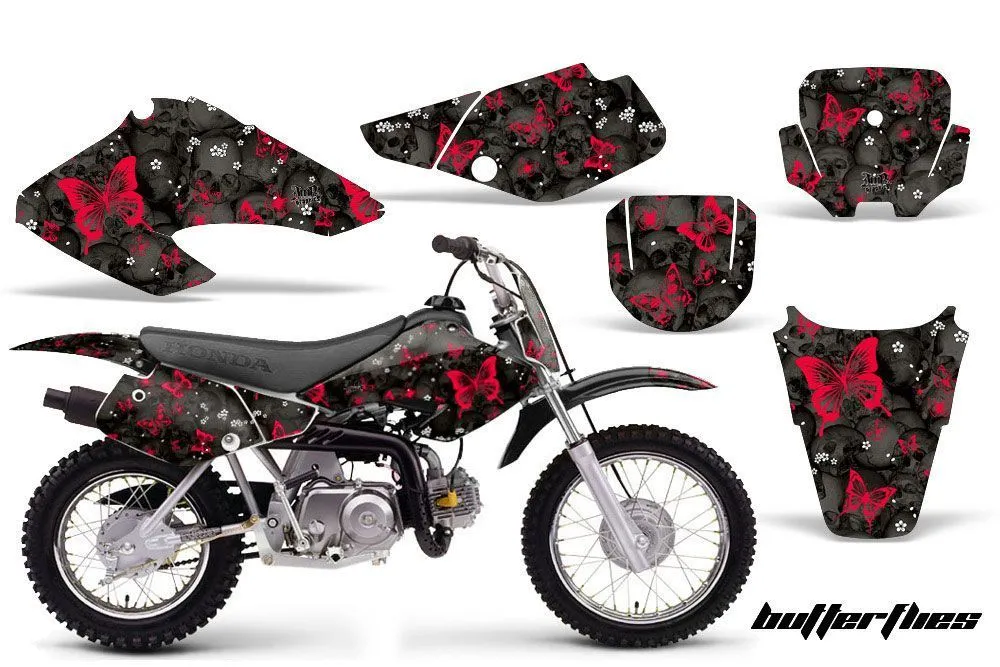 Honda XR70 Dirt Bike Graphic Kit - 2001-2003 Butterfly Red