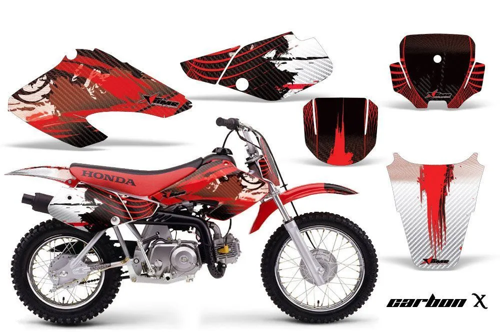 Honda XR70 Dirt Bike Graphic Kit - 2001-2003 Carbon X Red