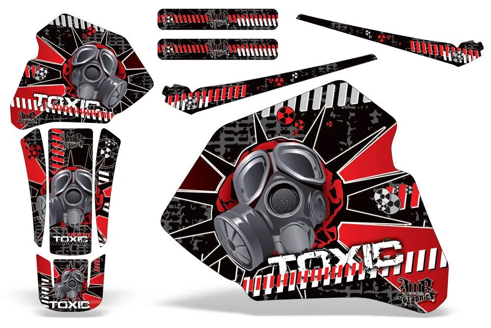 Honda XR80 Dirt Bike Graphic Kit - 1985-2000 Toxicity Red