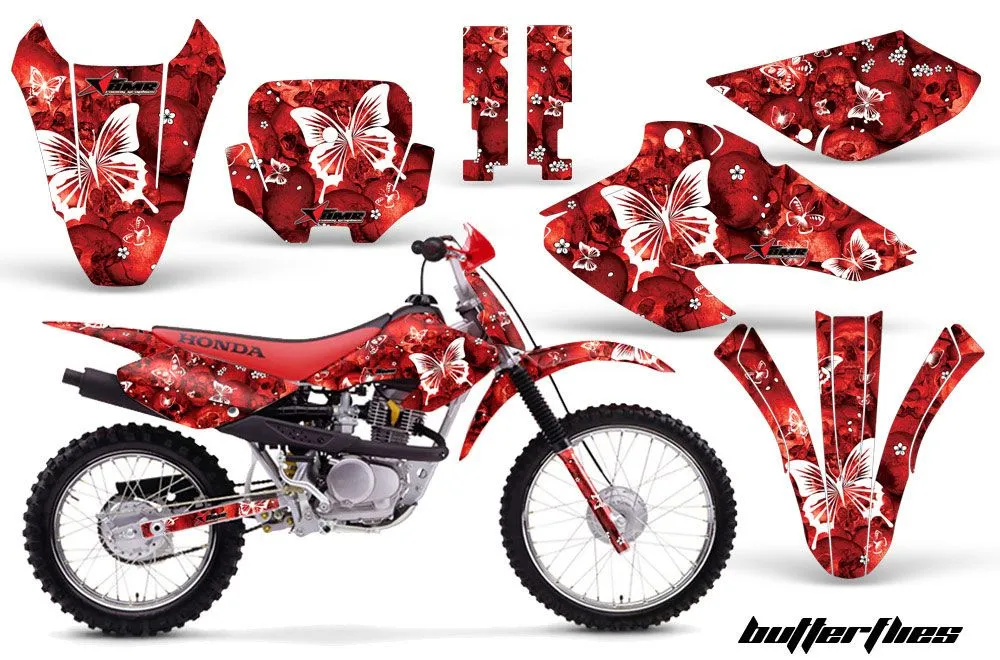 Honda XR80 Dirt Bike Graphic Kit - 2001-2003 Butterfly Red