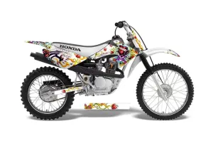 Honda CRF100 Dirt Bike Graphic Kit - 2004-2010 Ed Hardy - Love Kills White