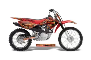 Honda CRF100 Dirt Bike Graphic Kit - 2004-2010 Firestorm Red
