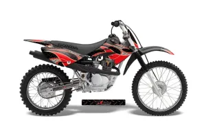 Honda CRF100 Dirt Bike Graphic Kit - 2004-2010 Tribal Flames Red