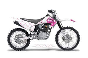 Honda CRF150 F Dirt Bike Graphic Kit - 2003-2007 Sivler Star - Reloaded Pink