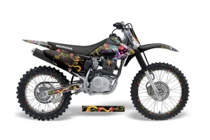 Honda CRF150 F Dirt Bike Graphic Kit - 2008-2014 Ed Hardy - Love Kills Black
