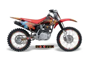 Honda CRF230 F Dirt Bike Graphic Kit - 2008-2014 Ed Hardy - Pirates Red