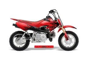 Honda CRF50 Dirt Bike Graphic Kit - 2004-2024 Diamond Flames Red