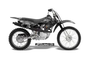 Honda CRF80 Dirt Bike Graphic Kit - 2004-2010 Skulls and Hammers Silver